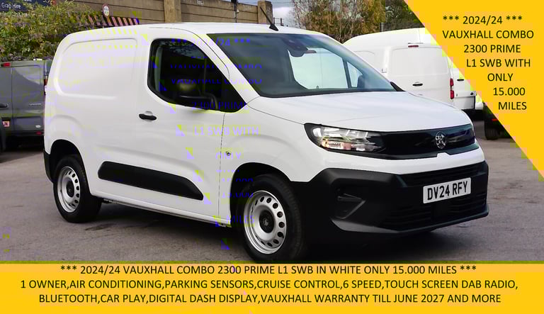 2024 Vauxhall Combo 2300 PRIME L1 SWB ONLY 15.000 MILES,AIR CONDITIONING,PARKING SENSORS,6 SPEE P...