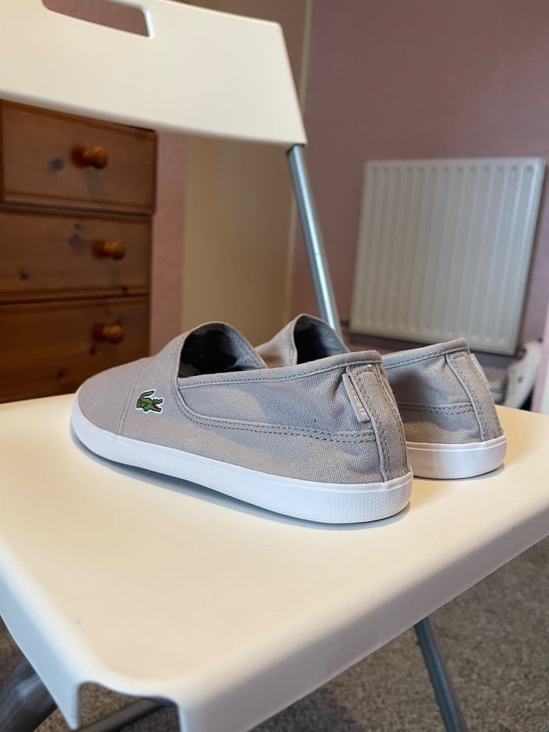 Lacoste Marice Leisure Smart Canvas Mens Summer Sneakers in Light Grey Size 8 UK