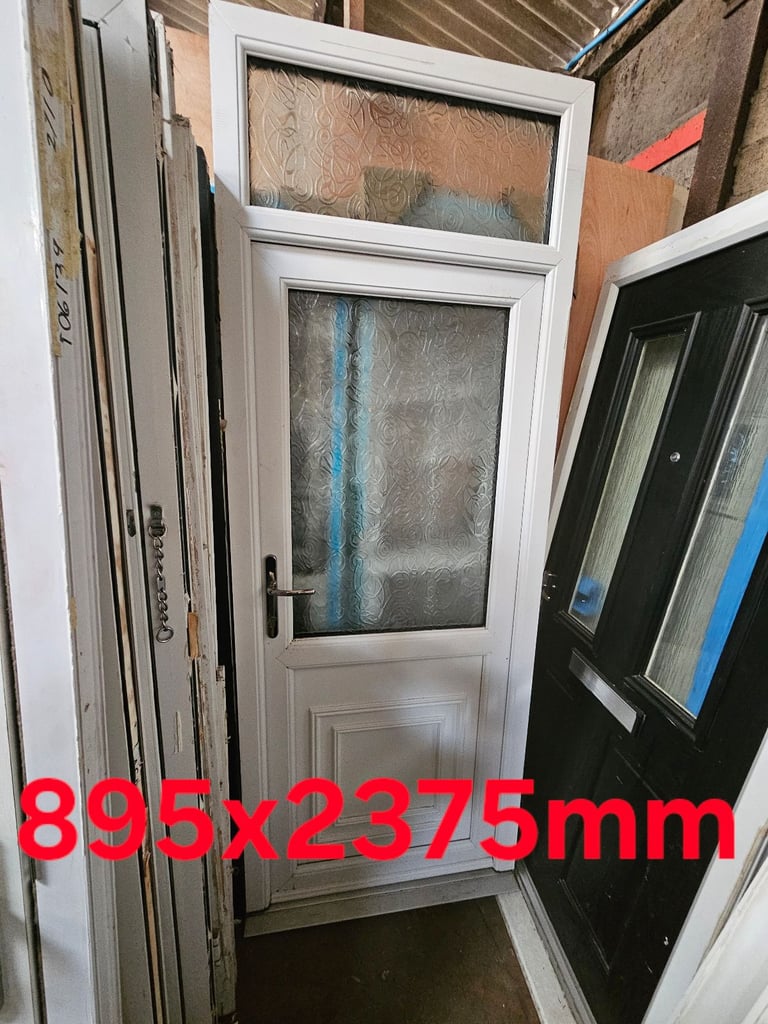 image for Nice upvc back door with top light and keys bargain £95