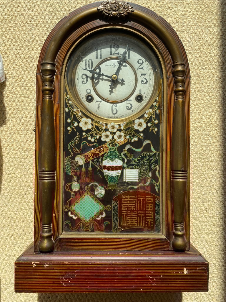 image for  Beautiful Antique Mantle Clock, Early 1900s, Pao Sze Co. Chefoo, CHINA
