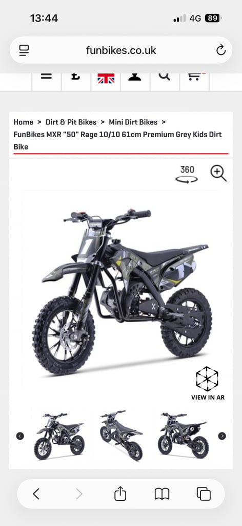 Fun bikes MXR50 kids dirt bike