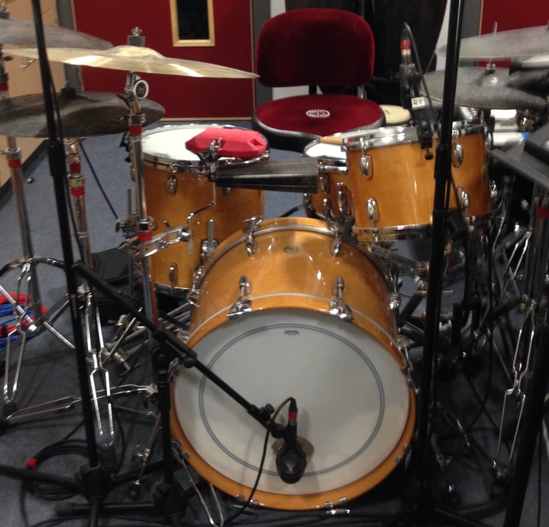 image for Gretsch USA Custom Drums 125th anniversary kit with additional drums added.