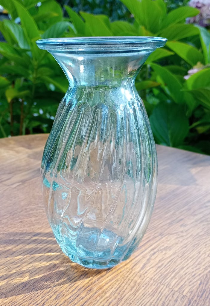 2 Vintage Glass Vases - Traditional Dutch Hyacinth Bulb & Twist Flower Vase