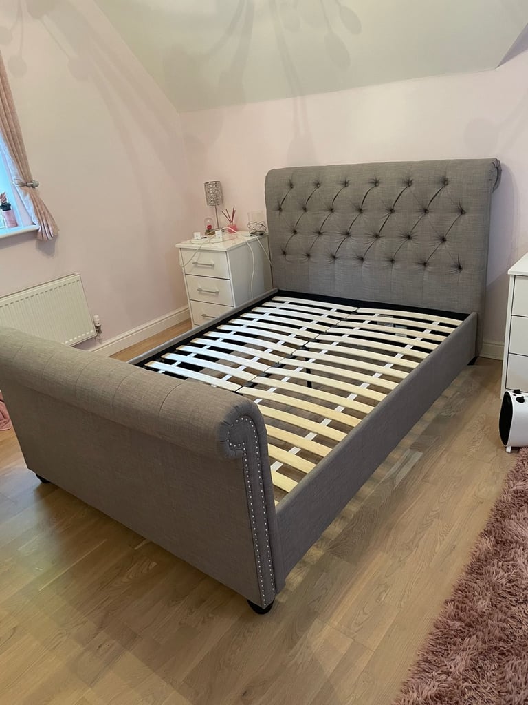 image for Next Grey Wool Blend  Westcott Double Bed Frame