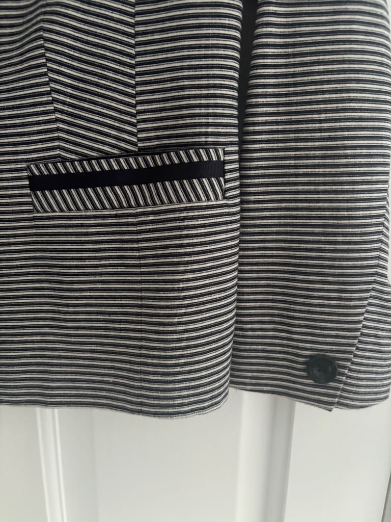 Navy and white striped jacket