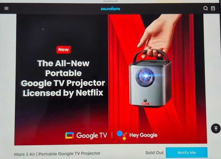image for Nebula Mars 3 Air Projector & Brand new Screen