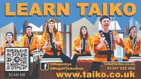 Taiko Drumming course at the Mugen Taiko Dojo near Strathaven