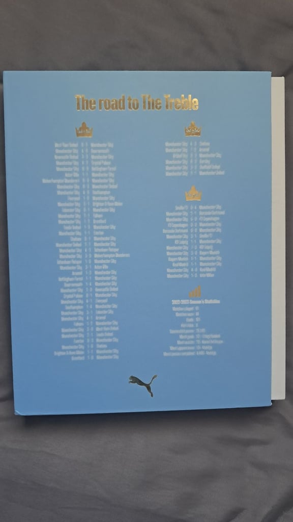 Manchester city rare treble winners boxed shirt