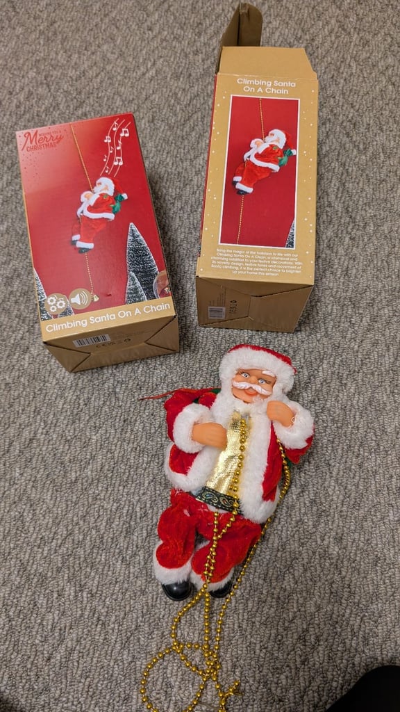 image for Climbing Santa on a Chain Christmas Decoration - Red