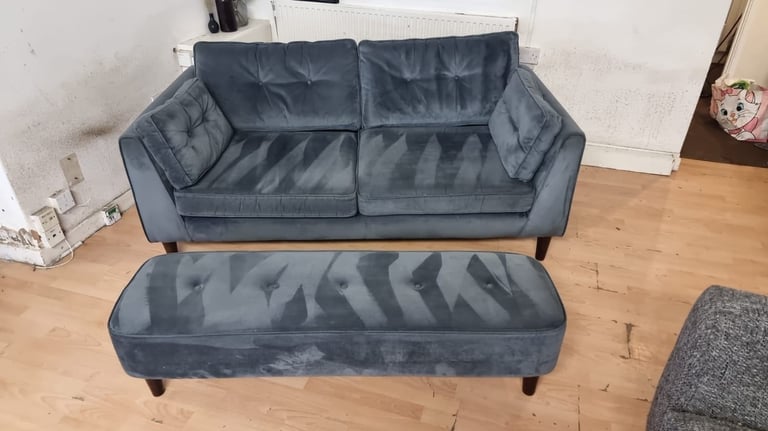 image for Sofology grey 3 seater + footstool £200