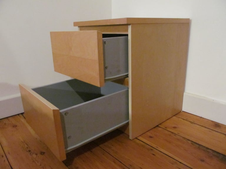 IKEA Malm bedside chest of drawers, beech effect, 3 available