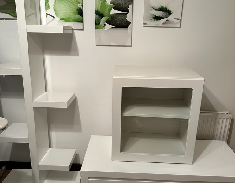 IKEA Besta Unit & White Gloss unit with Black door 