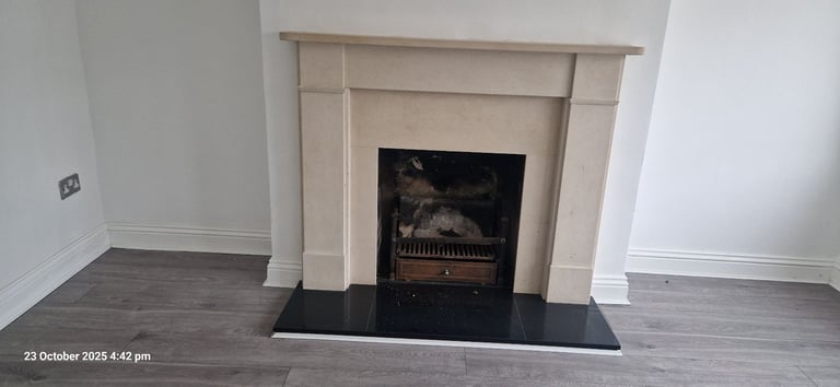 Stone Fireplace Surround and Hearth.