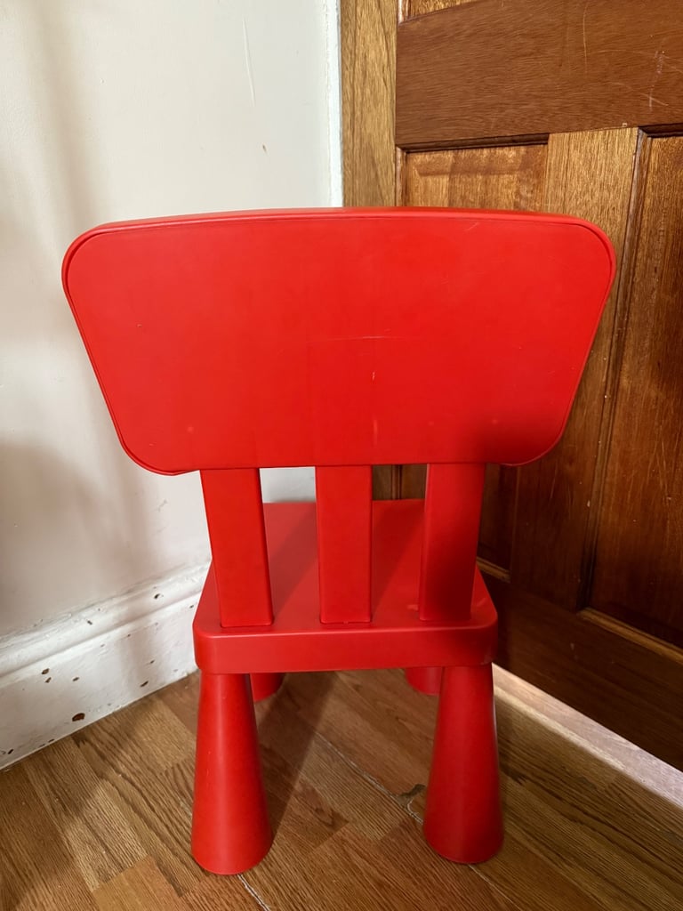 Red Ikea children’s chair 
