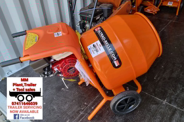 Belle cement mixers (Petrol / 240v / 110v) polymer drum from 480+vat