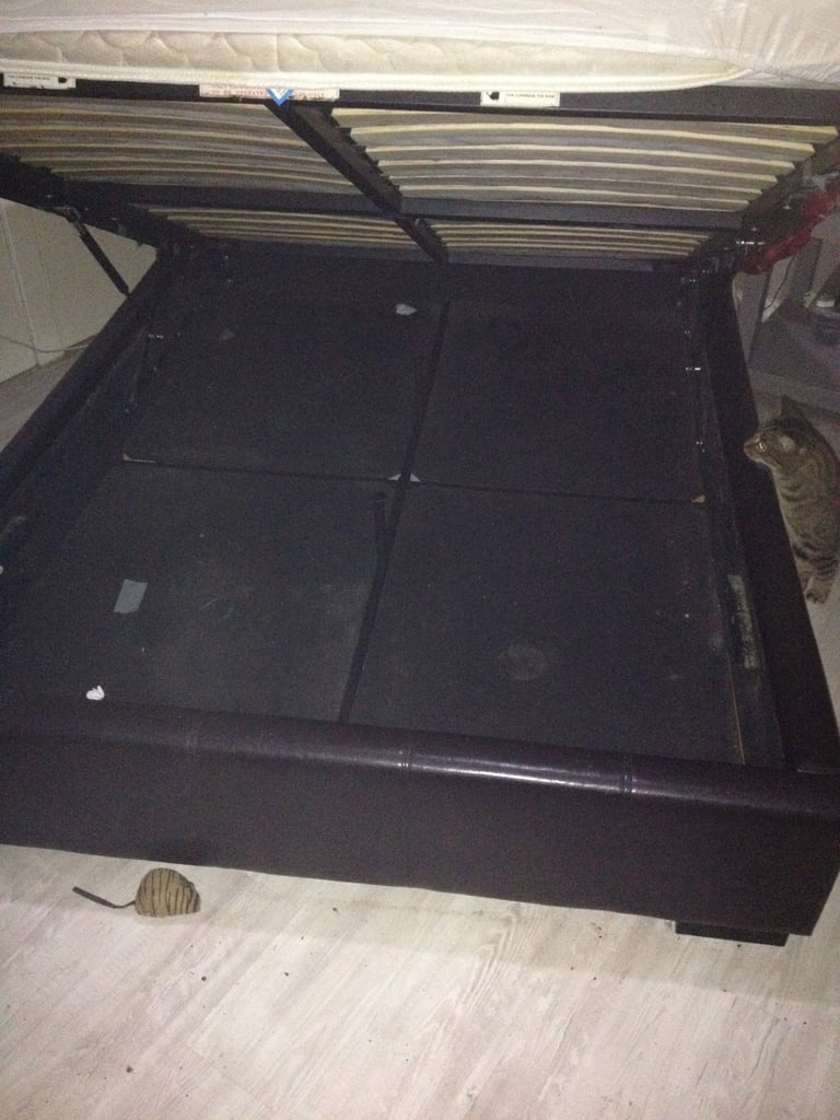 black leather double bed make a offer, do deal if can be collected tonight