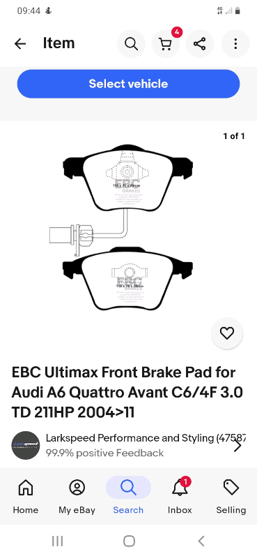 Brand new ebc brake pads for audi a4 a6 a8 