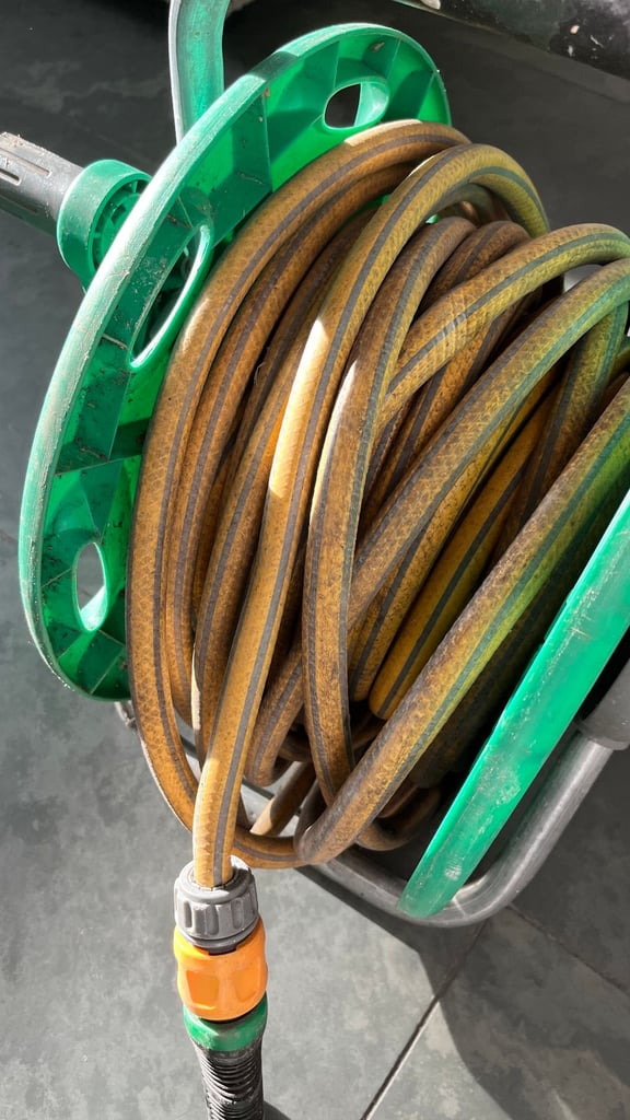 Garden Hose With Reel & Spray Gun Attachment 