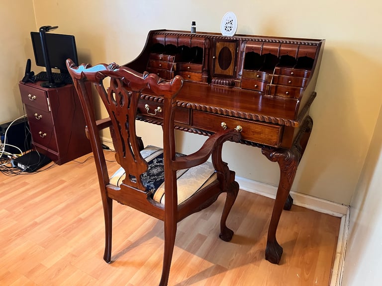 Beautiful hardwood desk and chair