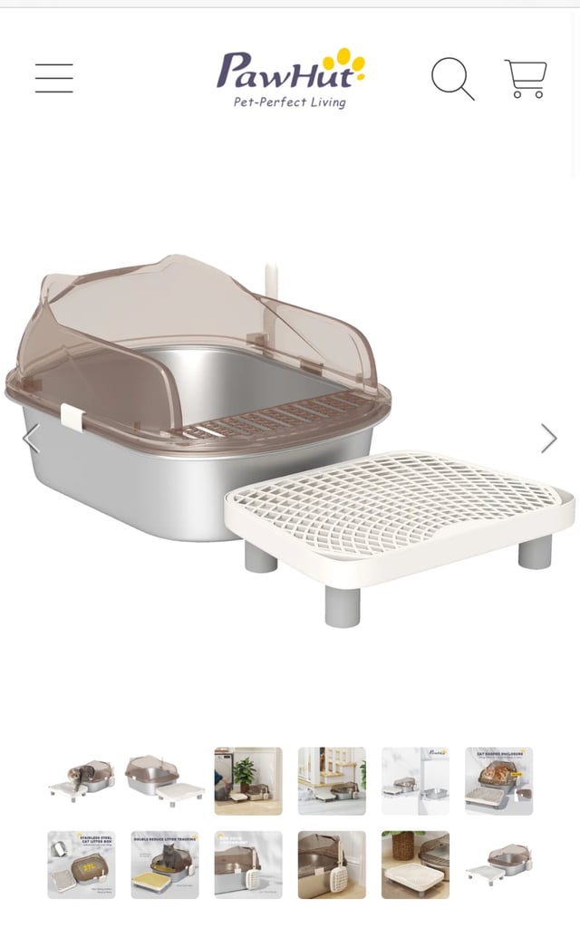 Cat litter tray PAWHUT Stainless Steel