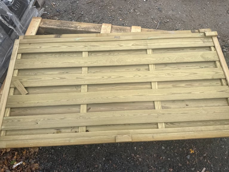 2 x Jacksons Fencing 0.91 m High (3FT) x 1.83 m Wide Horizontal Hit + Miss Fence Panels