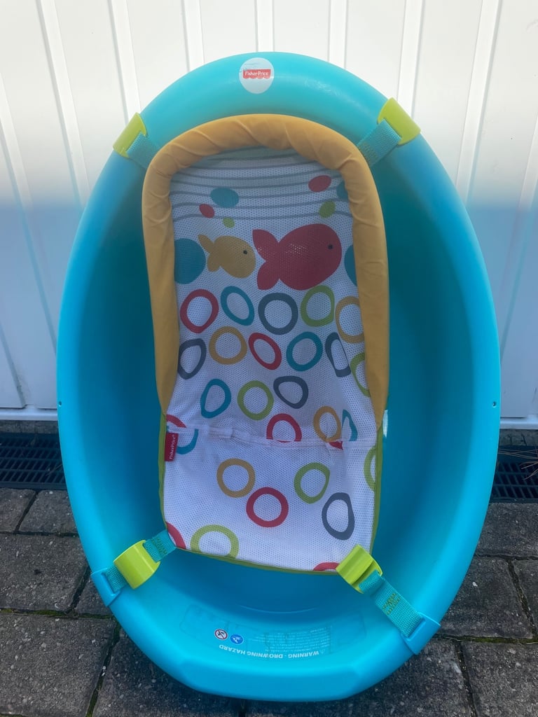 Fisher Price baby bath with support sling, bumbo chair &  portable high chair 
