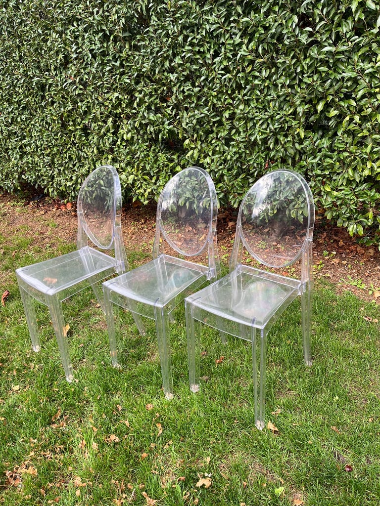 image for 3 Ghost chairs designed by Phillipe Stark