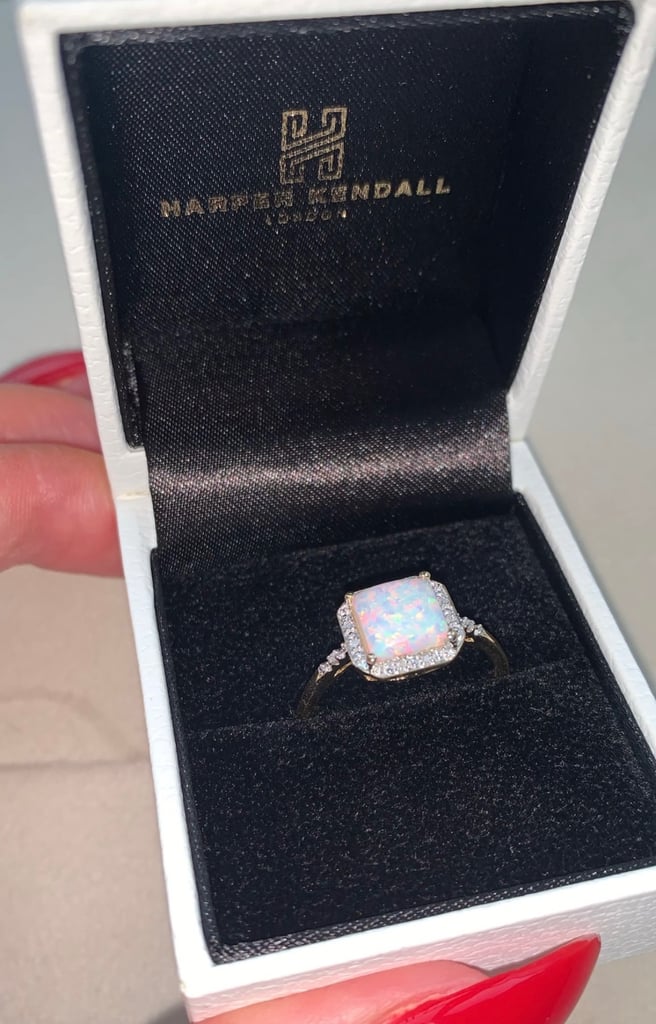 Harper Kendall 9ct Yellow Gold 0.03ct Diamond And Opal Halo Ring