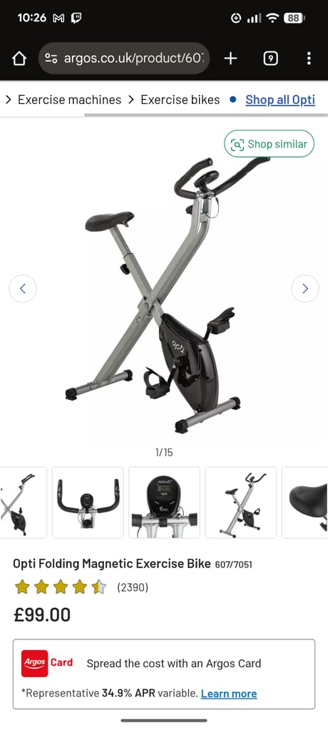 Opti folding magnetic exercise bike
