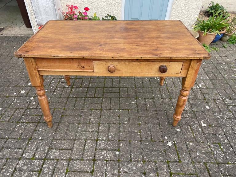 Antique Pine Kitchen Table 