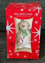 Belleek Living Holiday Collection Snowman with candy cane in the original box