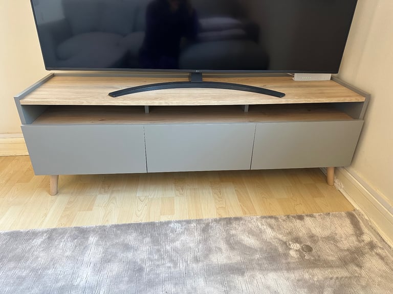 image for Grey 3-Drawer TV Unit – Excellent Condition