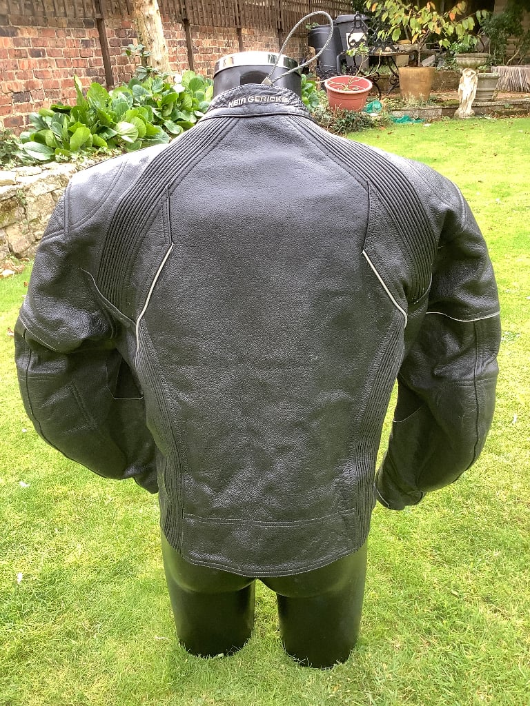 🏍️ HEIN GERICKE LEATHER MOTORCYCLE 🏍️ JACKET 🧥 (UK SIZE 36) BLACK
