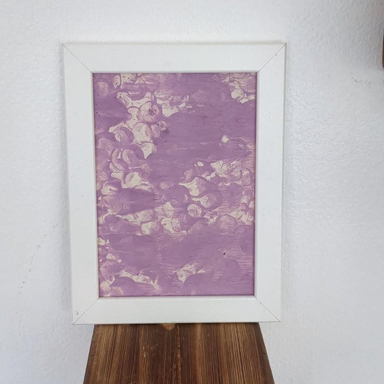 Original Art Pastel Pink and White Ink On Paper  