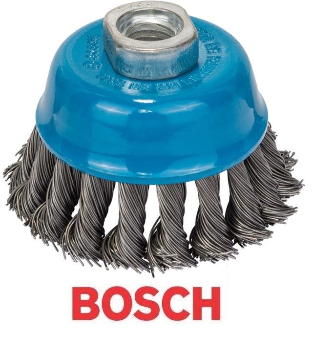 image for New Bosch 75mm Heavy Duty Wire Cup Brush 0.5mm Twist Knot Wire 1608622029