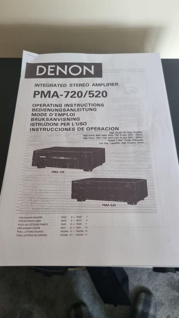 DENON PMA-720 Class A Amplifier Classic 80w per channel.