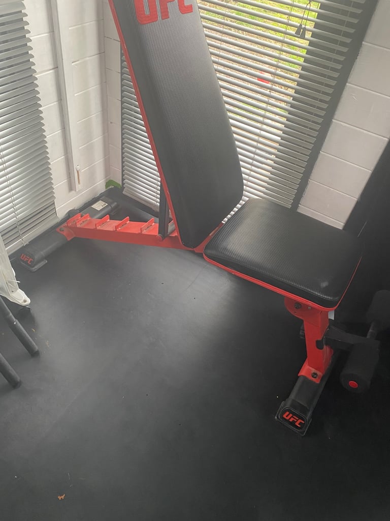 MIRAFIT OLYMPIC BARBELL  AND  UFC WEIGHT BENCH  AND DUMBBELLS 