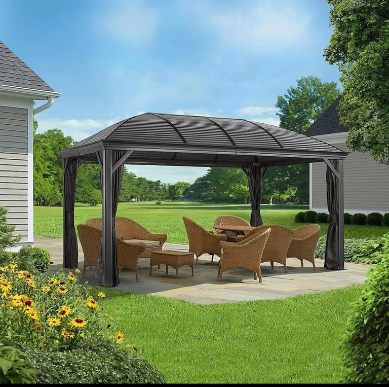 image for Gazebo Sojag Moreno 10ft x 16ft 2.89 x 4.74m Aluminium Frame Steel Roof 