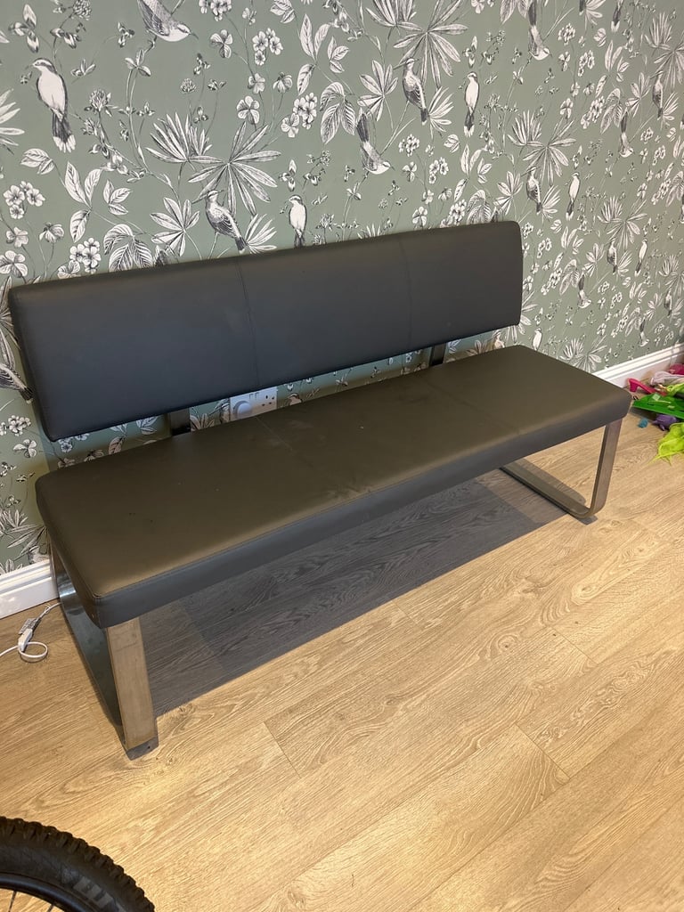 image for Leather look dining bench 