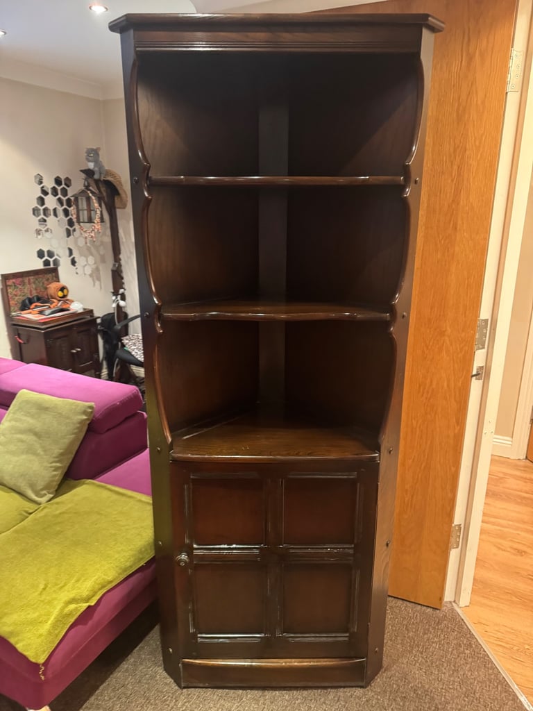Ercol display corner cabinet