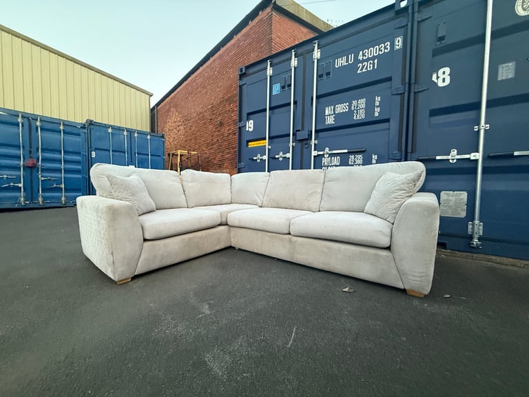 image for Beige DFS Orka Sofa Corner Bed & Footstool 