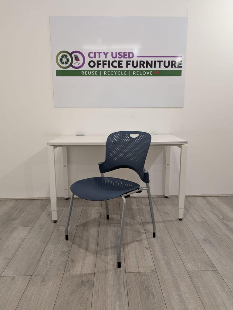 Haworth Height Adjustable Desk, White Top & Frame, W1200mm with Office Chair Delivery Nationwide