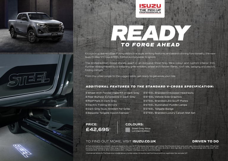 1969 Isuzu D-Max 1.9 TD V-Cross Steel Edition Double Cab Auto 4WD [164] (GORGEOUS STEEL) Pick Up ...