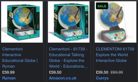 Clementoni interactive globe kids toy