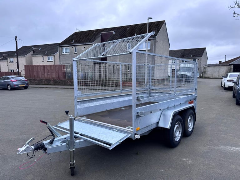 Brand New 10ft x 5ft Twin Axle Heavy Duty Trailer With 80cm Mesh 2700KG Braked