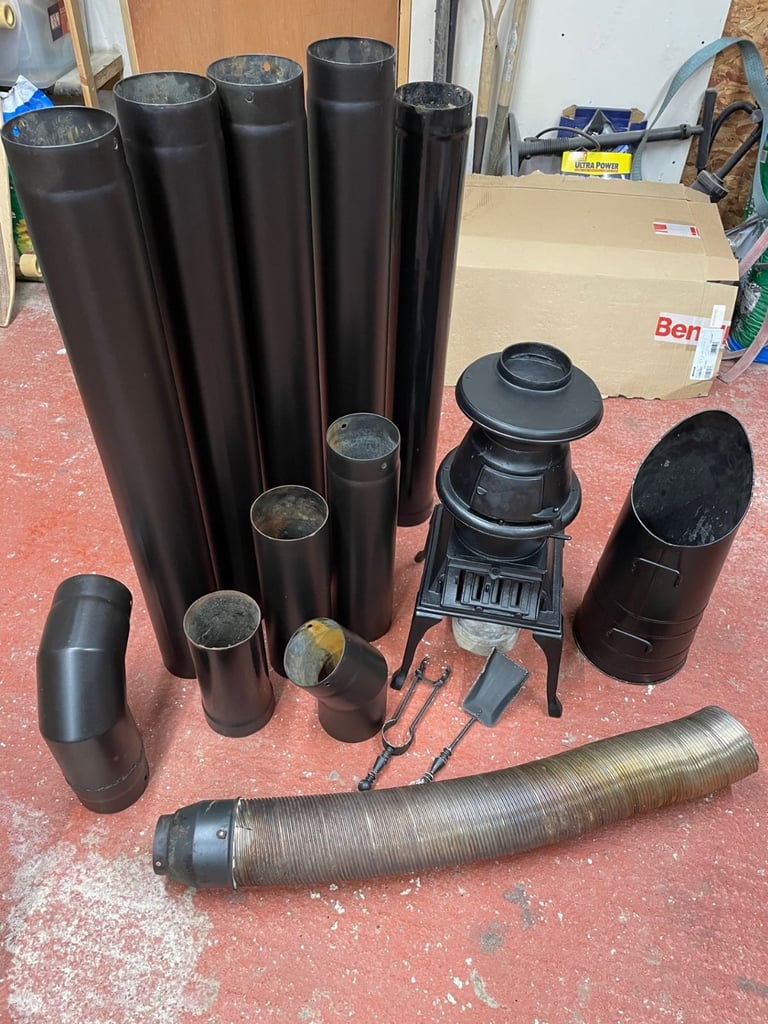 Multi Fuel Pot Belly Stove and Pipework