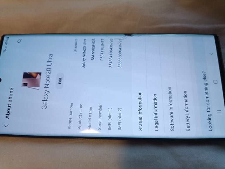 Samsung note 20 256gb very good.