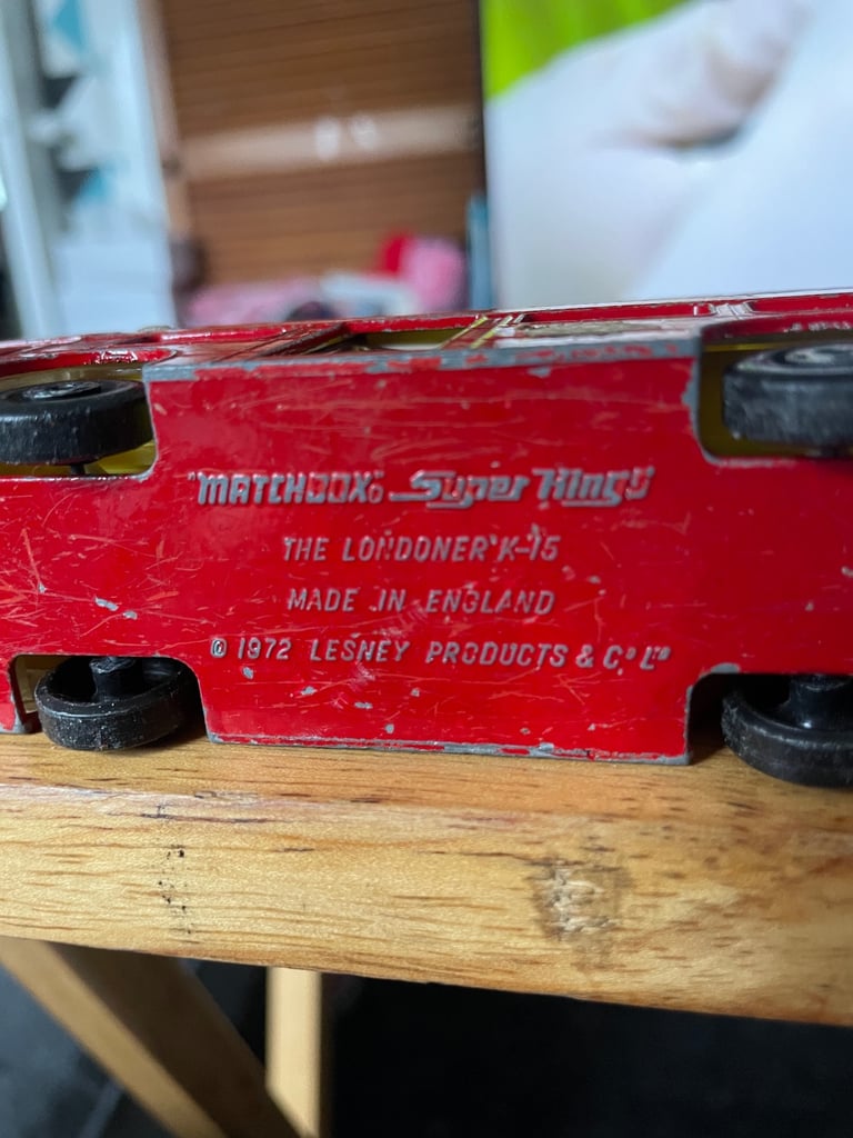 vintage Matchbox Super Kings K-15 "The Londoner" double-decker bus.