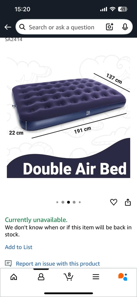 Airbed - Electric Air Pump Waterproof Inflatable Mattress (Double + AC Pump), 