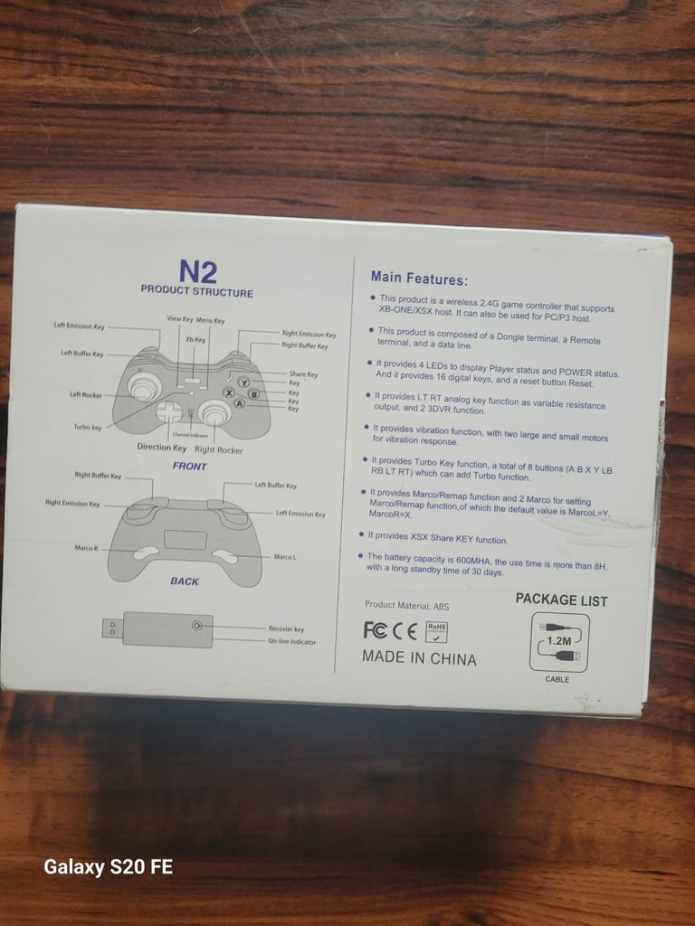 N2 Wireless 2.4G Pro Game Controller for Xbox Series X/S, Xbox One, PC, PS3